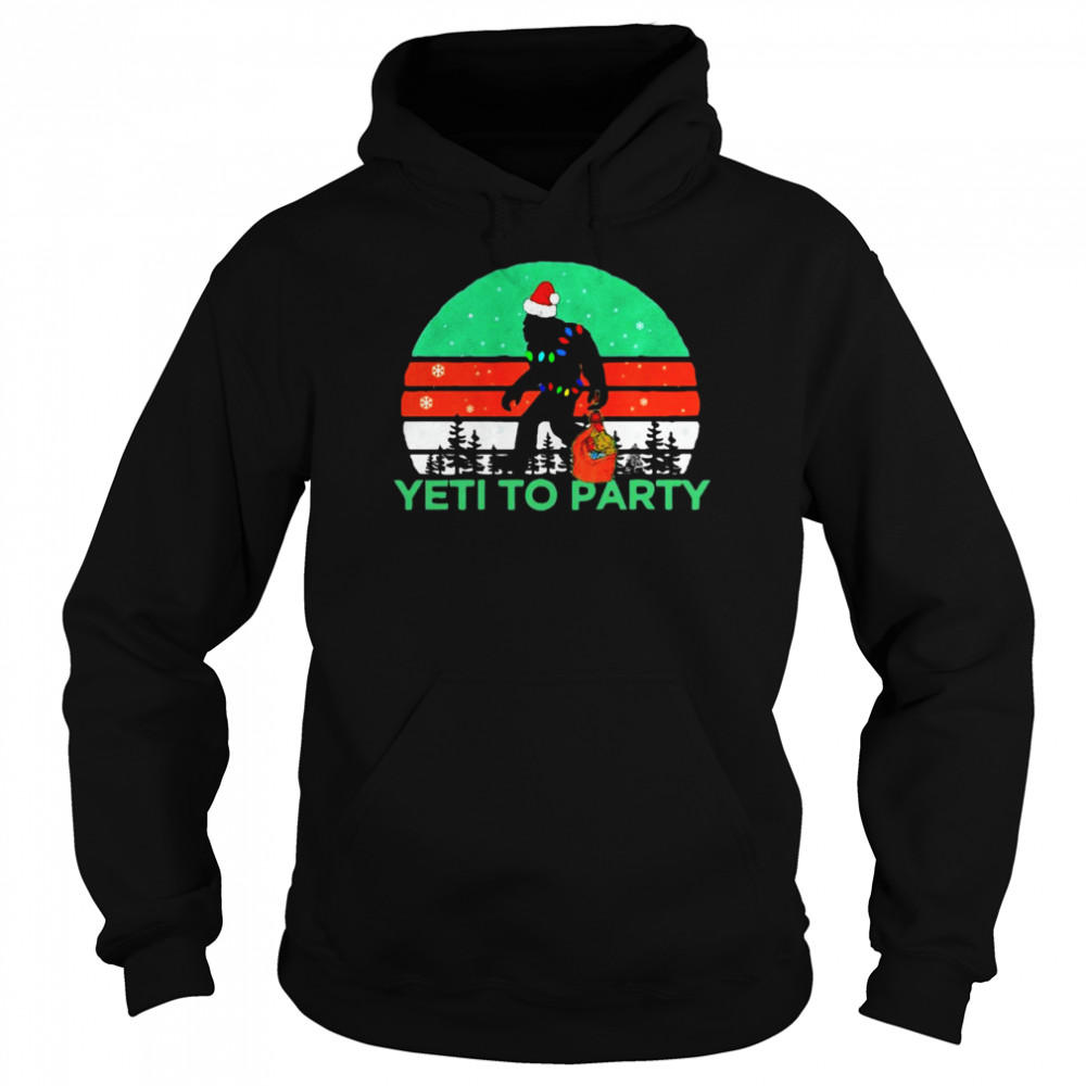 Vintage Retro Yeti To Party Sasquatch Christmas Sweater  Unisex Hoodie