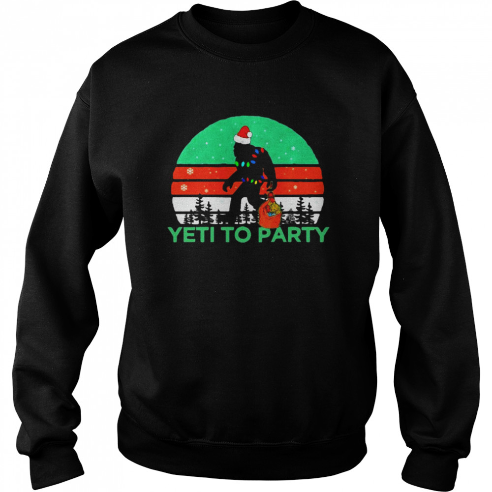 Vintage Retro Yeti To Party Sasquatch Christmas Sweater  Unisex Sweatshirt