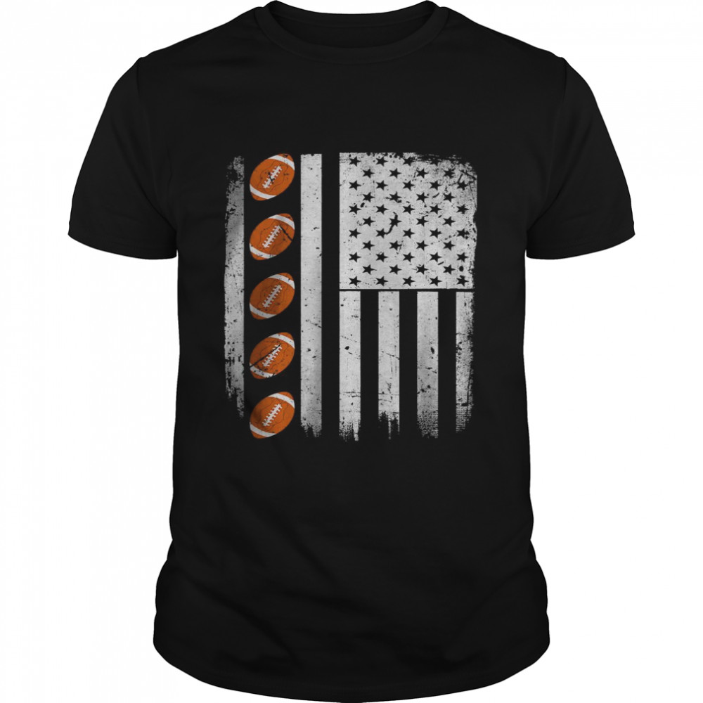 American Flag Football Team Retro Football Lover T-Shirt