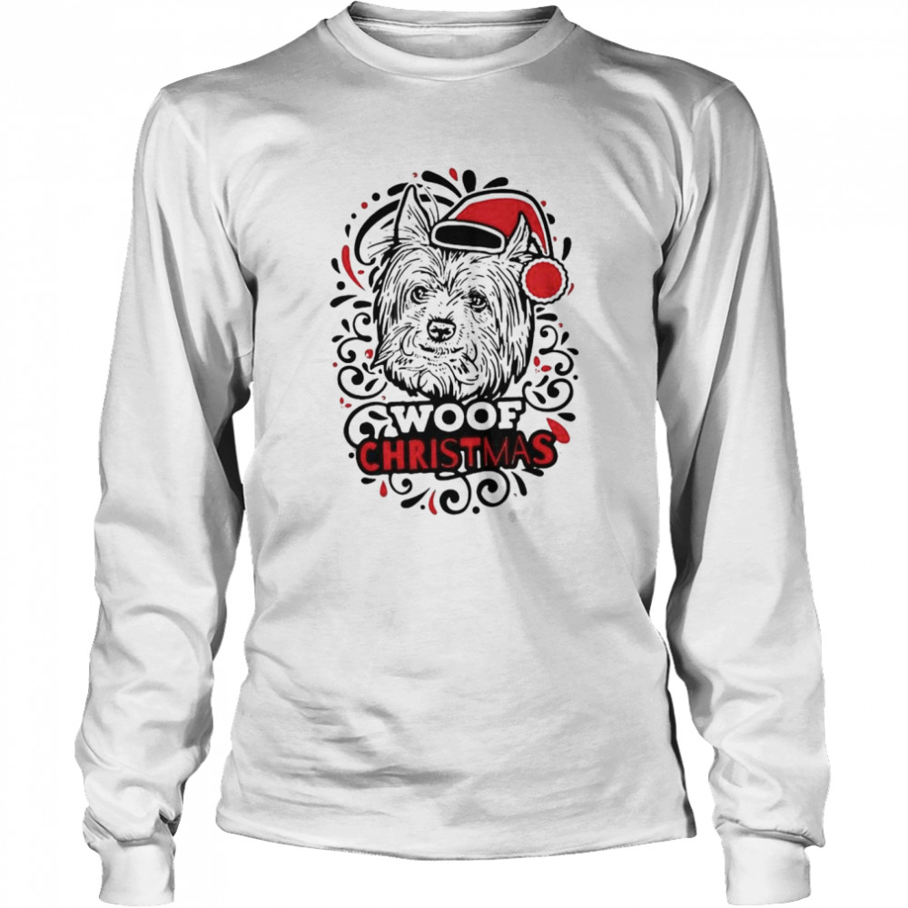 anta Terrier Woof Christmas shirt Long Sleeved T-shirt
