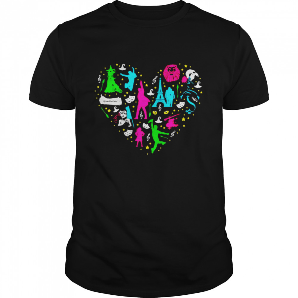 Best broadway Musical heart shirt