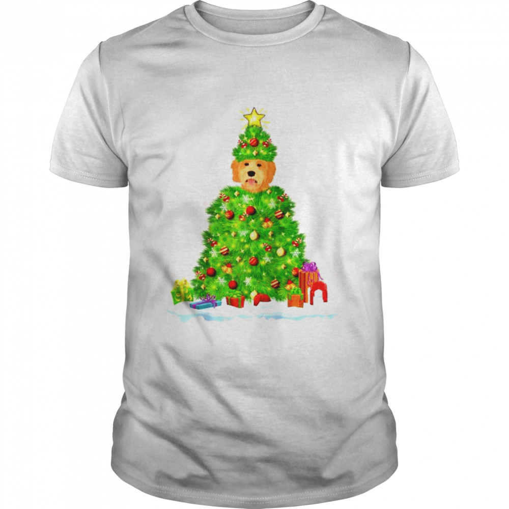 Goldendoodle Xmas Lighting Tree Goldendoodle Christmas Shirt