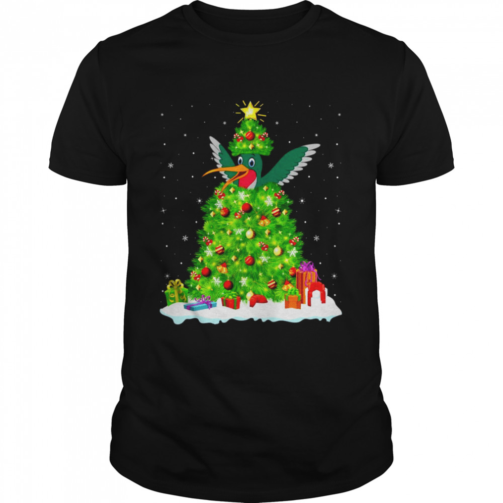 Hummingbird Xmas Lighting Tree Hummingbird Christmas Shirt