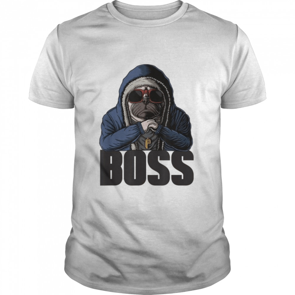 Mops Gangster Boss Hund Pug Hundeliebhaber Möpse Shirt
