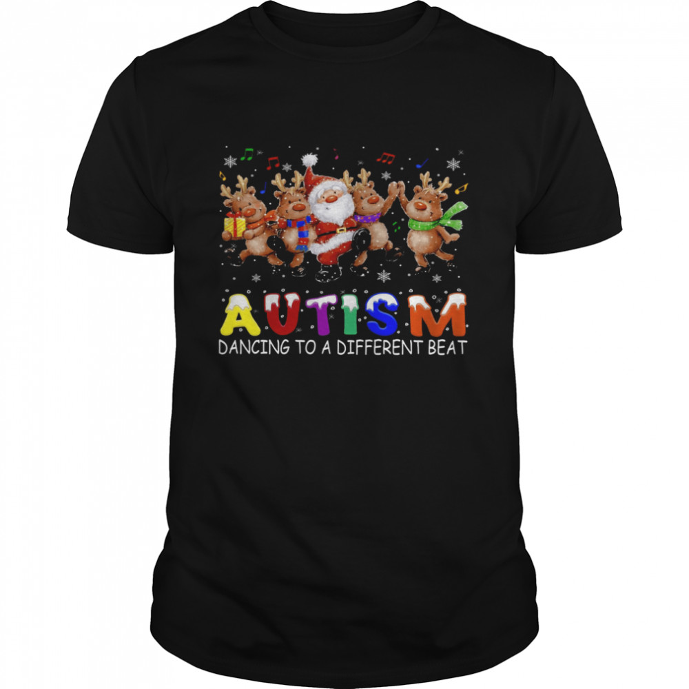 Reindeer Santa Autism Dancing To A Different Beat Shirt