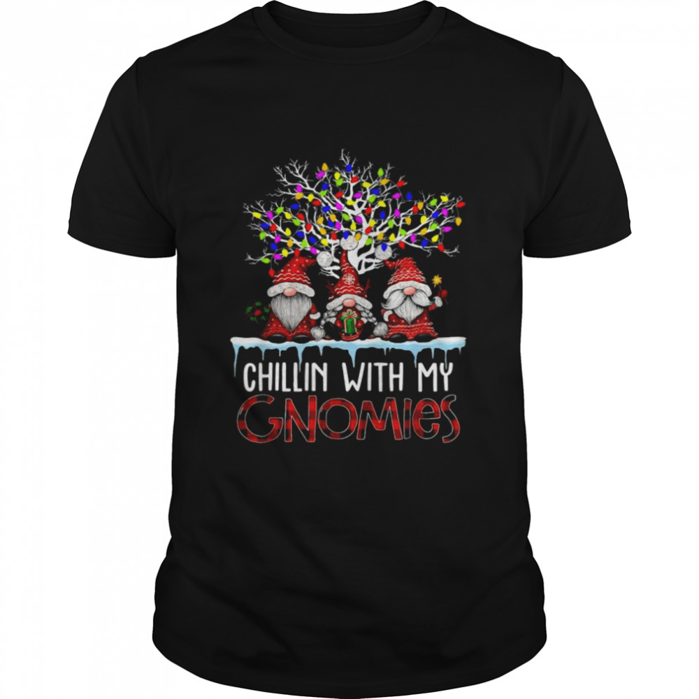 Chilling With My Gnomies Christmas Garden Gnome Lights shirt