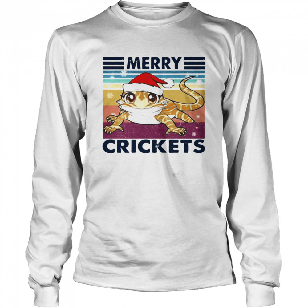 Frog Santa Merry Crickets Vintage  Long Sleeved T-shirt