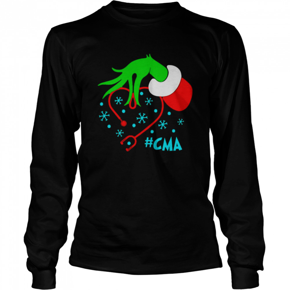 Grinch’s CMA Nurse Stethoscope Christmas Sweater  Long Sleeved T-shirt