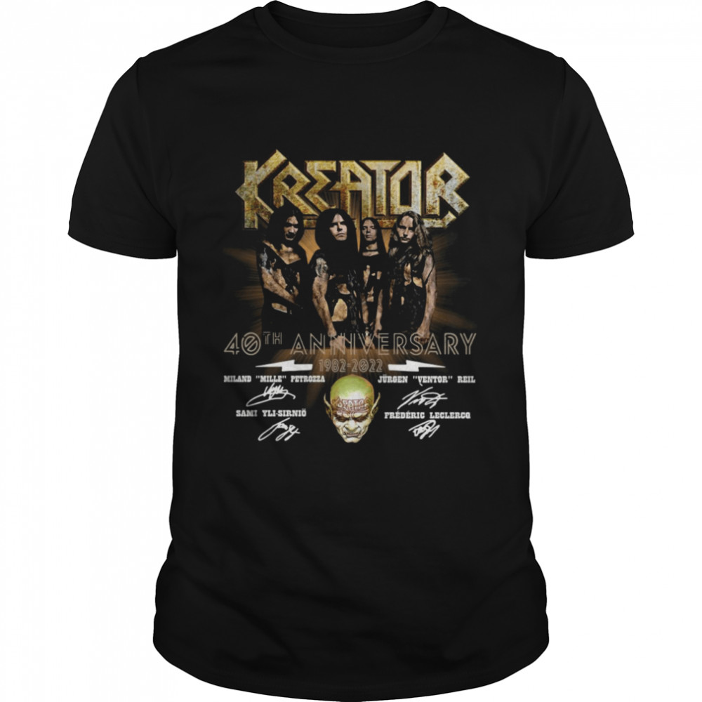 Kreator 40th Anniversary 1982 2022 Signatures Thank You For The Memories Shirt