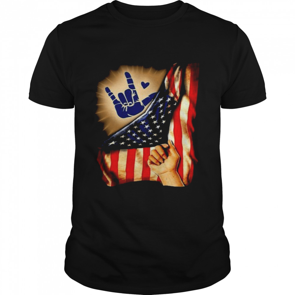 Let Bradon FJB Sign Hand America flag shirt