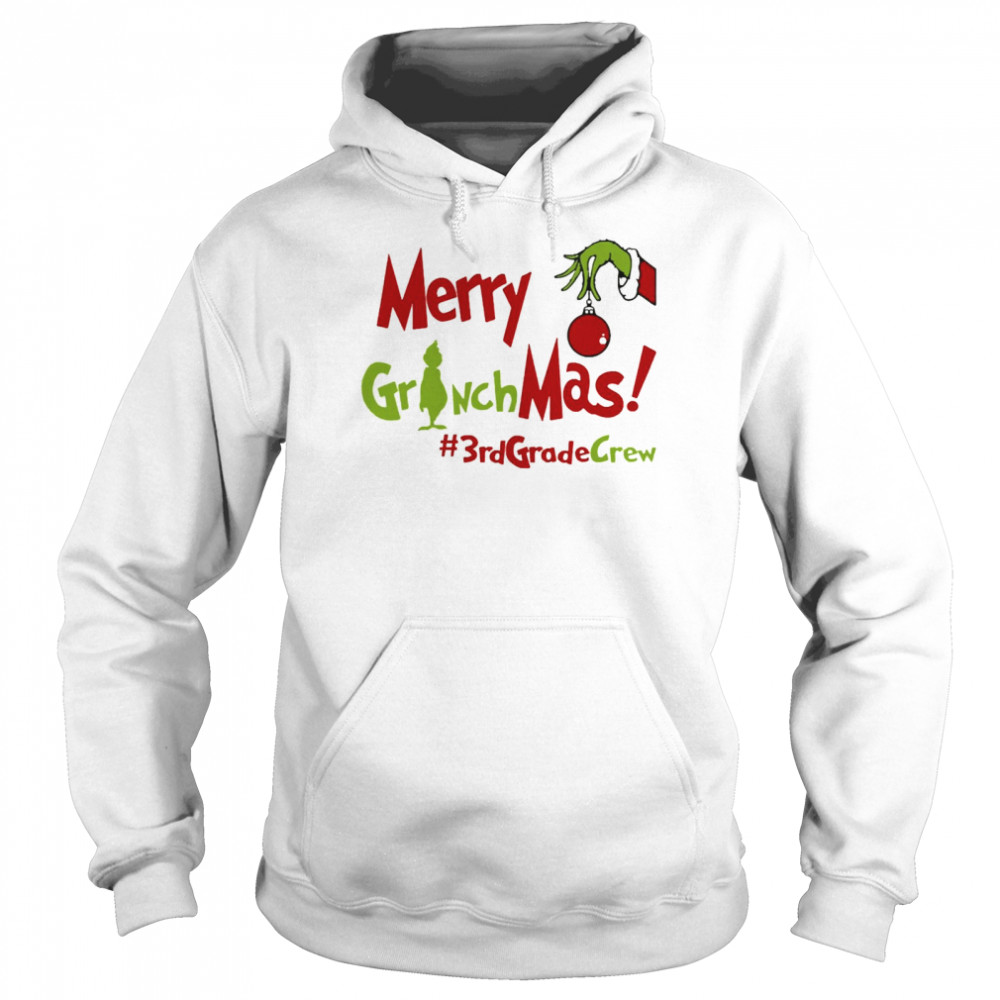 Merry Grinchmas 3rd Grade Crew Teacher Christmas Sweater  Unisex Hoodie