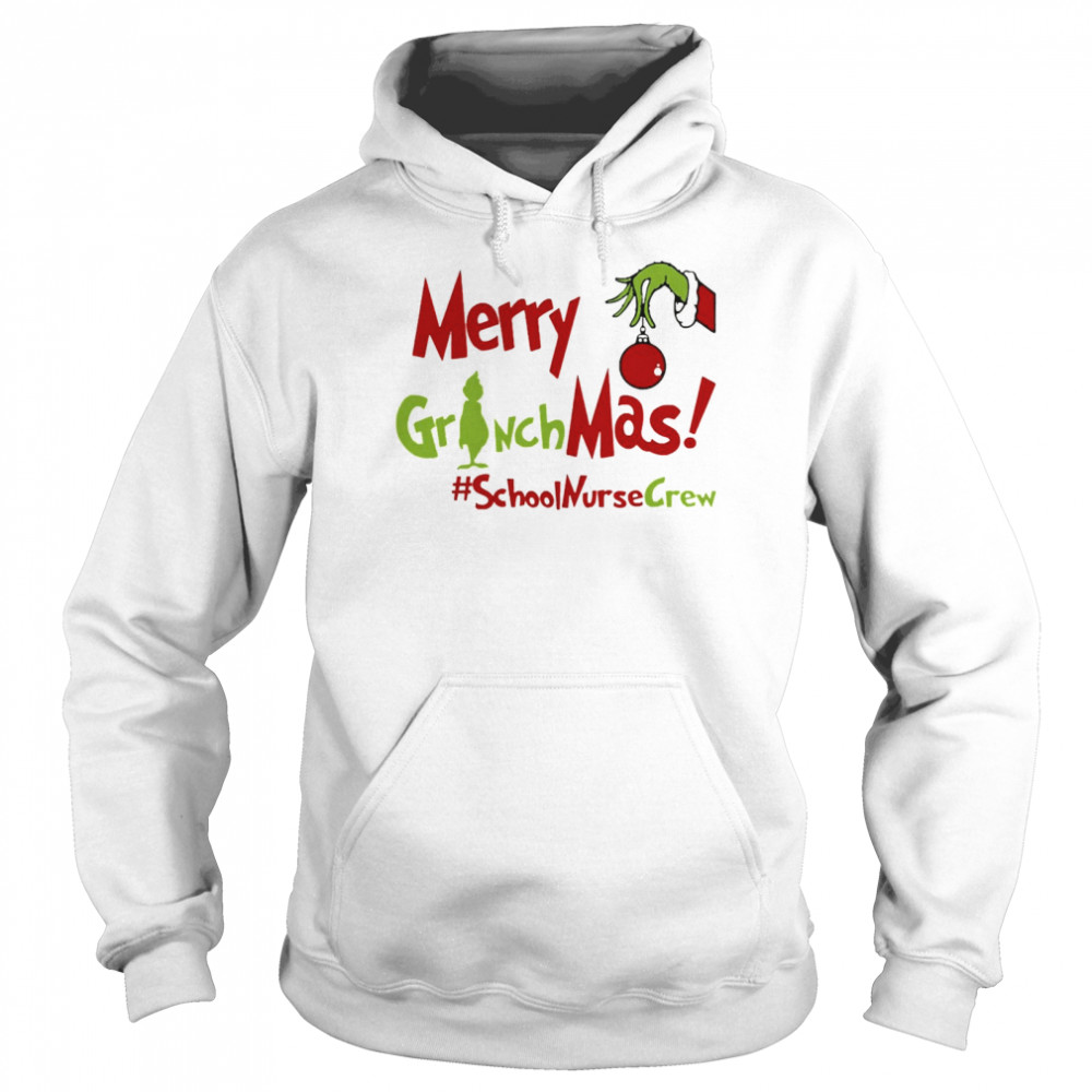Merry Grinchmas School Nurse Crew Teacher Christmas Sweater  Unisex Hoodie