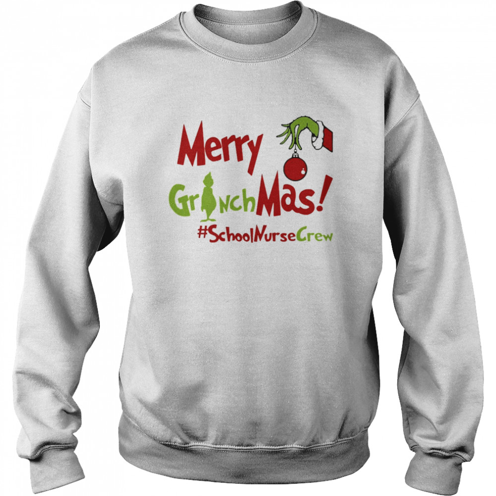 Merry Grinchmas School Nurse Crew Teacher Christmas Sweater  Unisex Sweatshirt