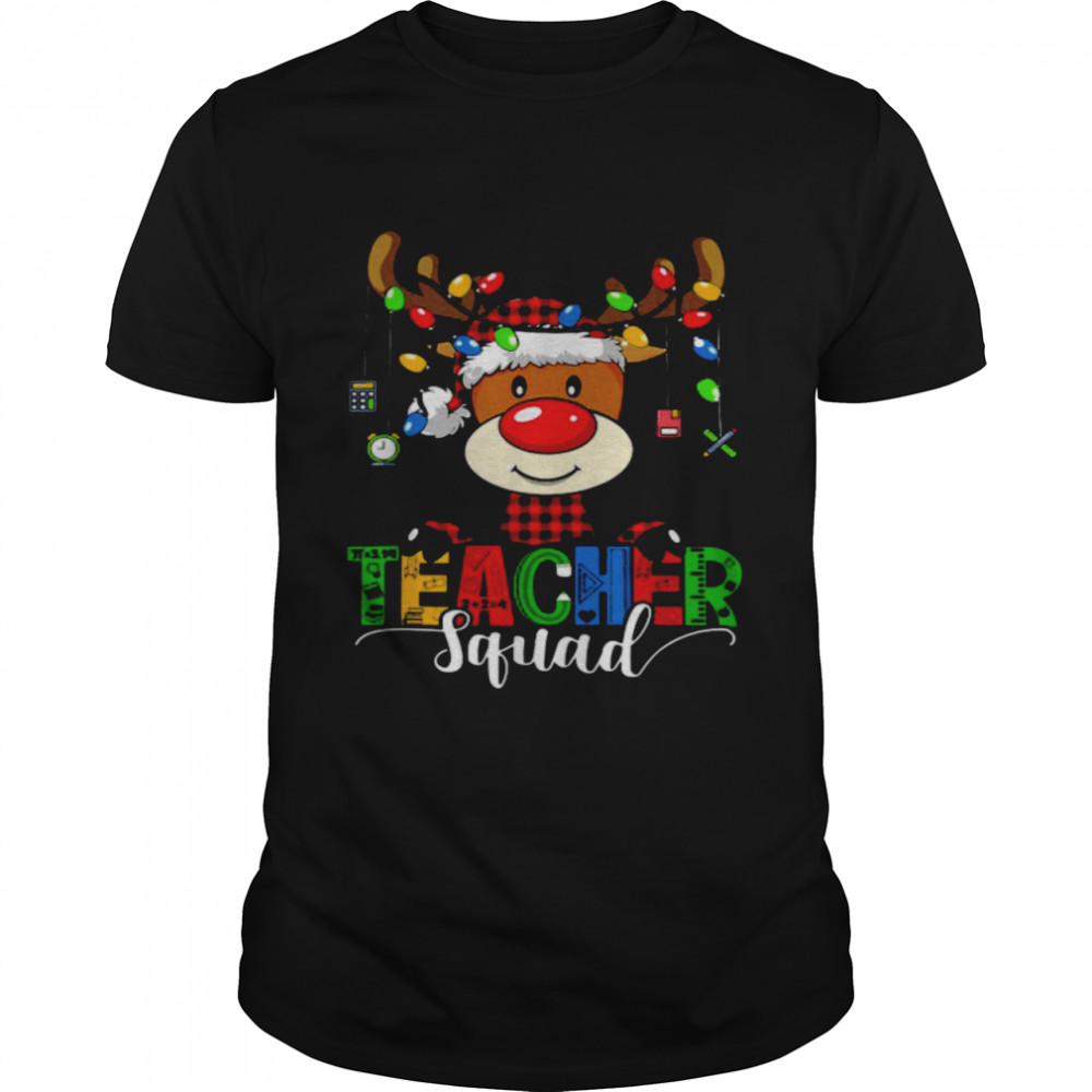 Reindeer Teacher Squad Merry Christmas Shirt