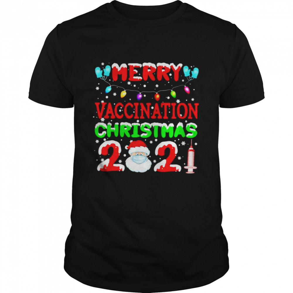 Santa Claus face mask Merry Vaccination Christmas 2021 Sweater