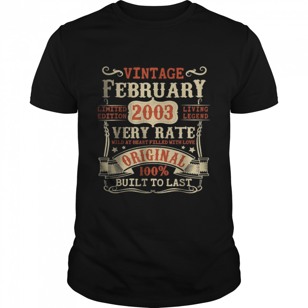 19 Year Old 19th Birthday Gifts Vintage February 2003 T-Shirt