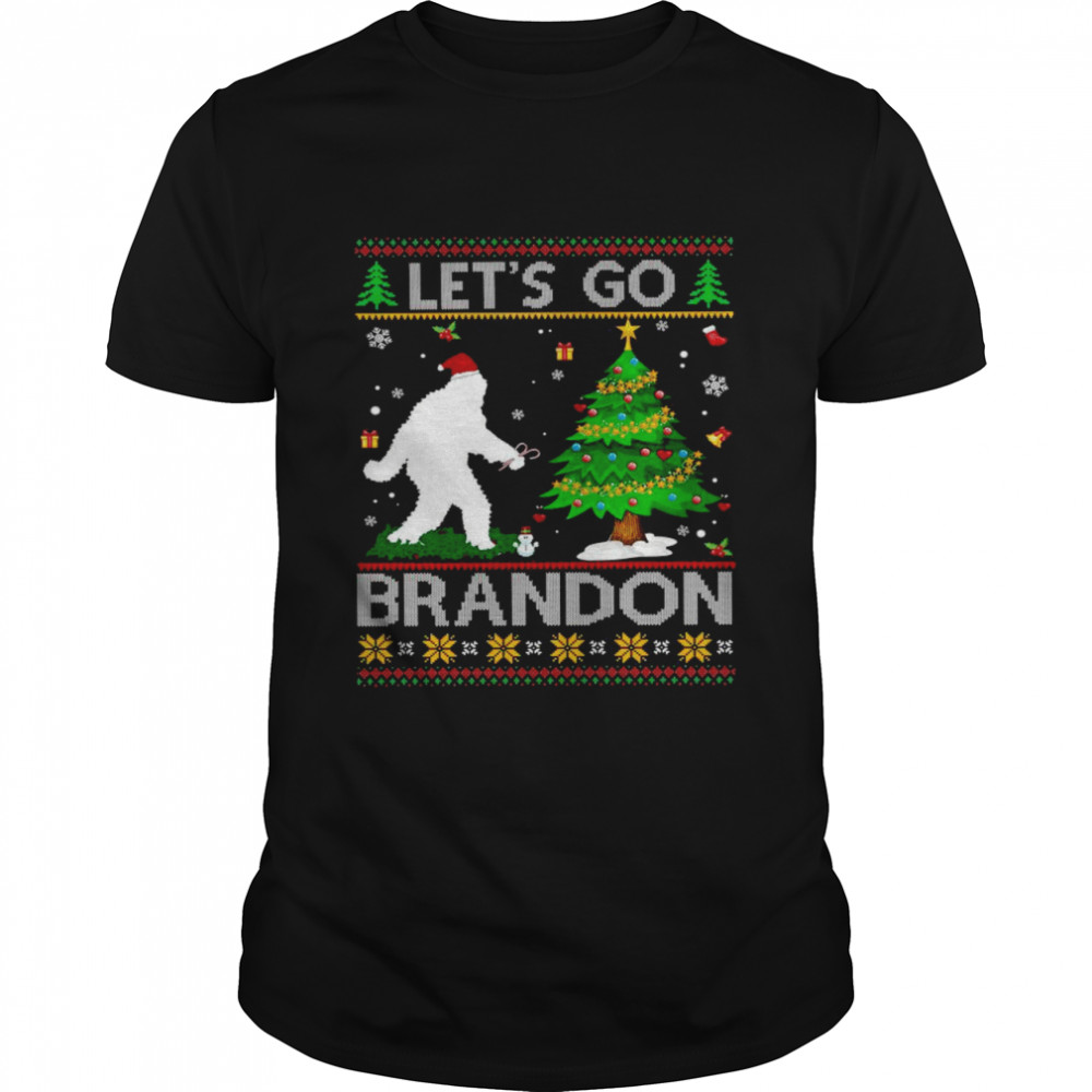 Bigfoot Let’s Go Brandon Merry Christmas Shirt