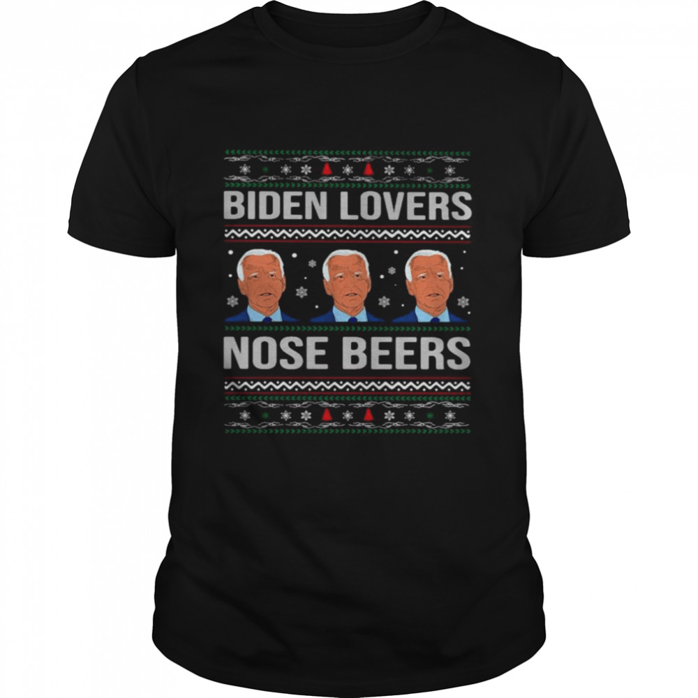 Joe Biden lovers nose beers Ugly Christmas shirt