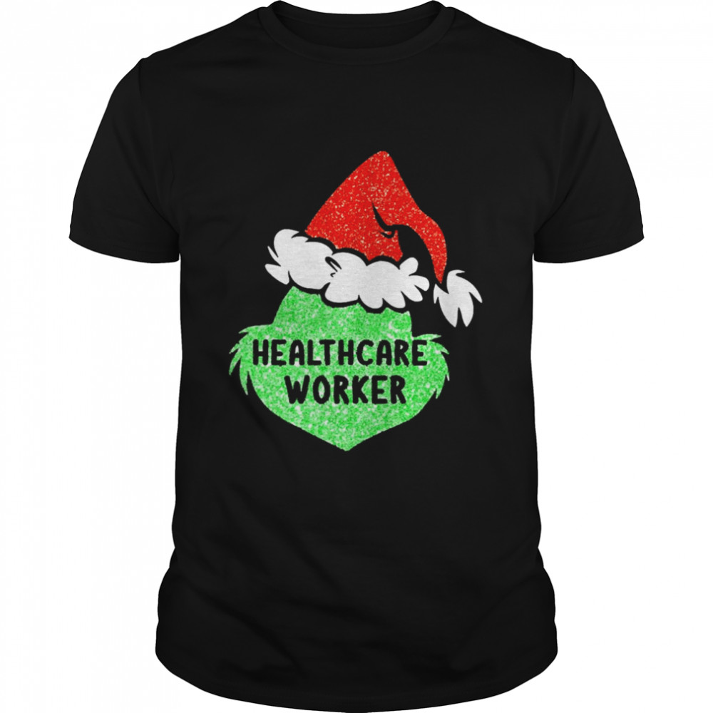 Santa Grinch Silhouette Healthcare Worker Christmas Sweater Shirt