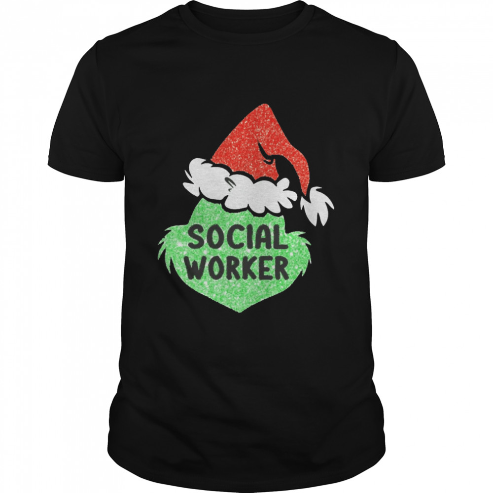 Santa Grinch Silhouette Social Worker Christmas Sweater Shirt
