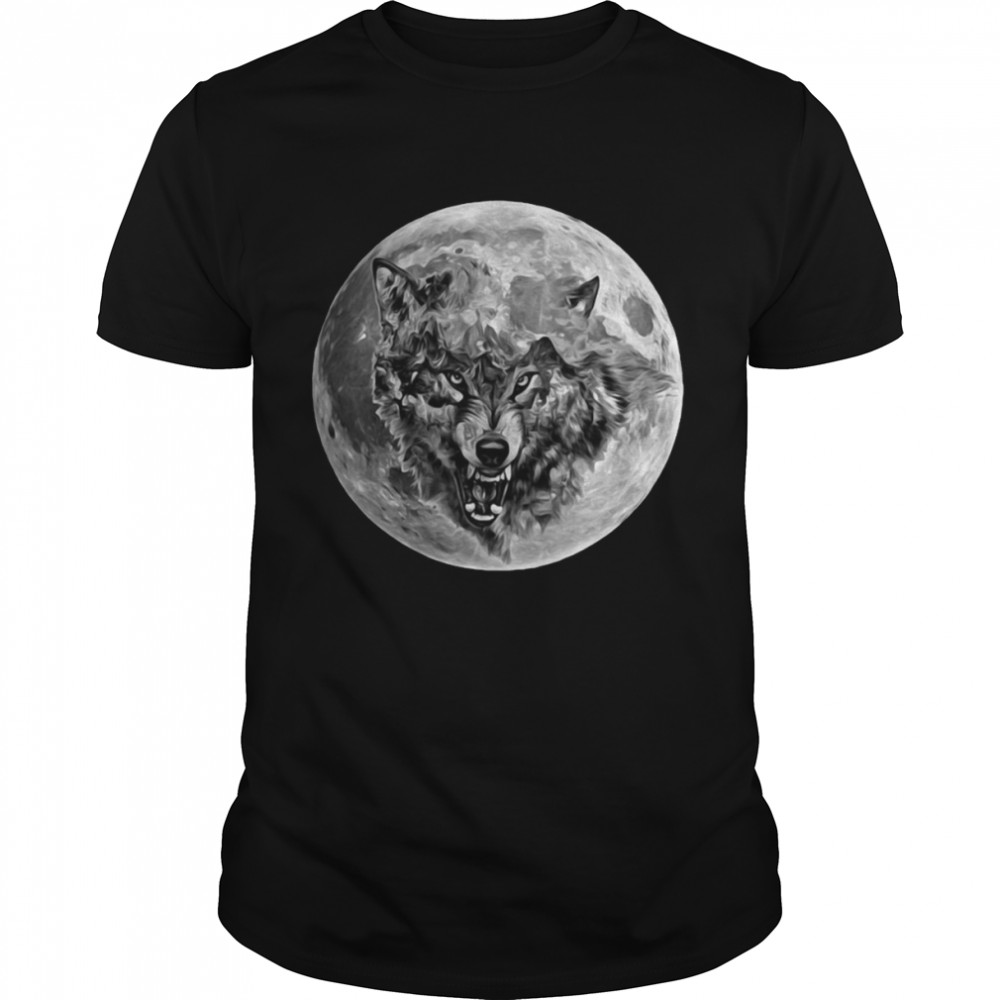 Wolf Motif Pack Moon Wild Lupus Colorful Design Wolves Shirt