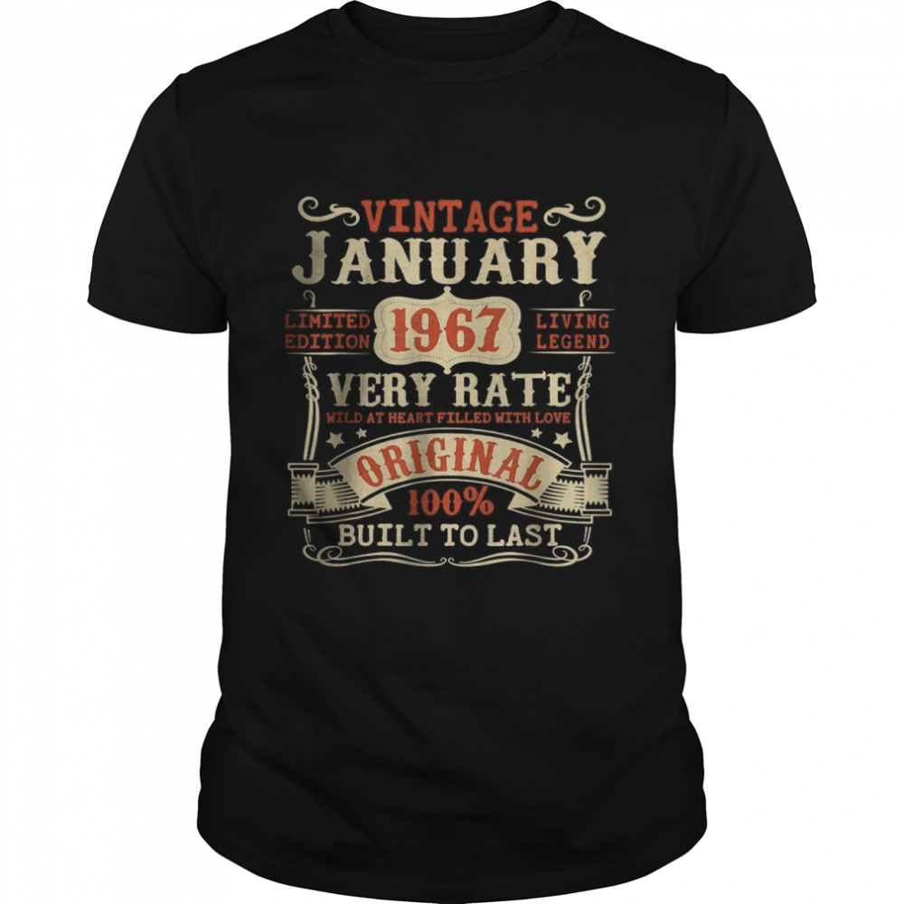 55 Year Old 55th Birthday Gifts Vintage January 1967 T-Shirt