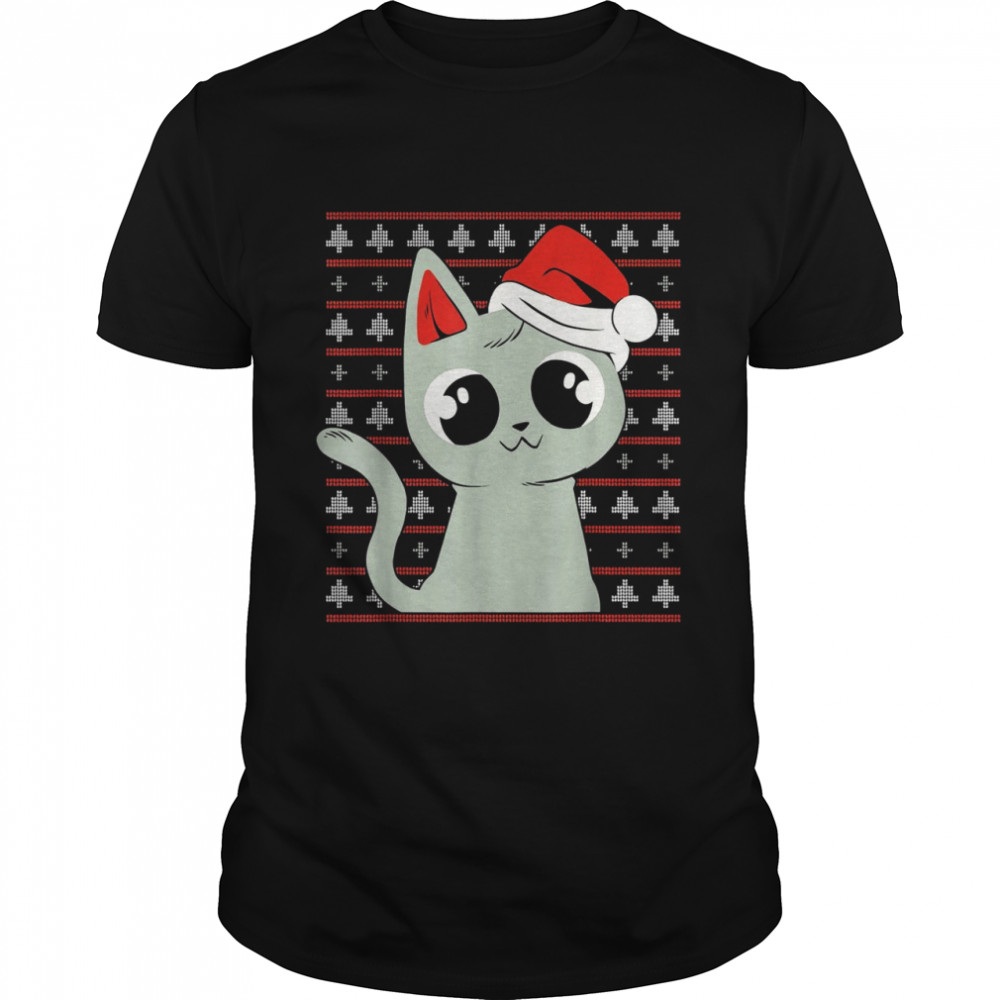 Christmas Cat Xmas Santa Style Ugly Christmas Shirt