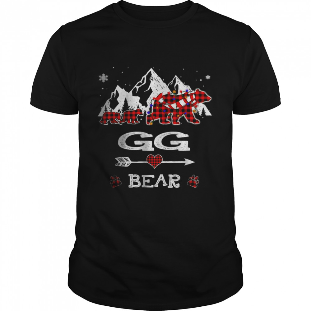 GG Bear Christmas Red Plaid Christmas Pajama Family T-Shirt