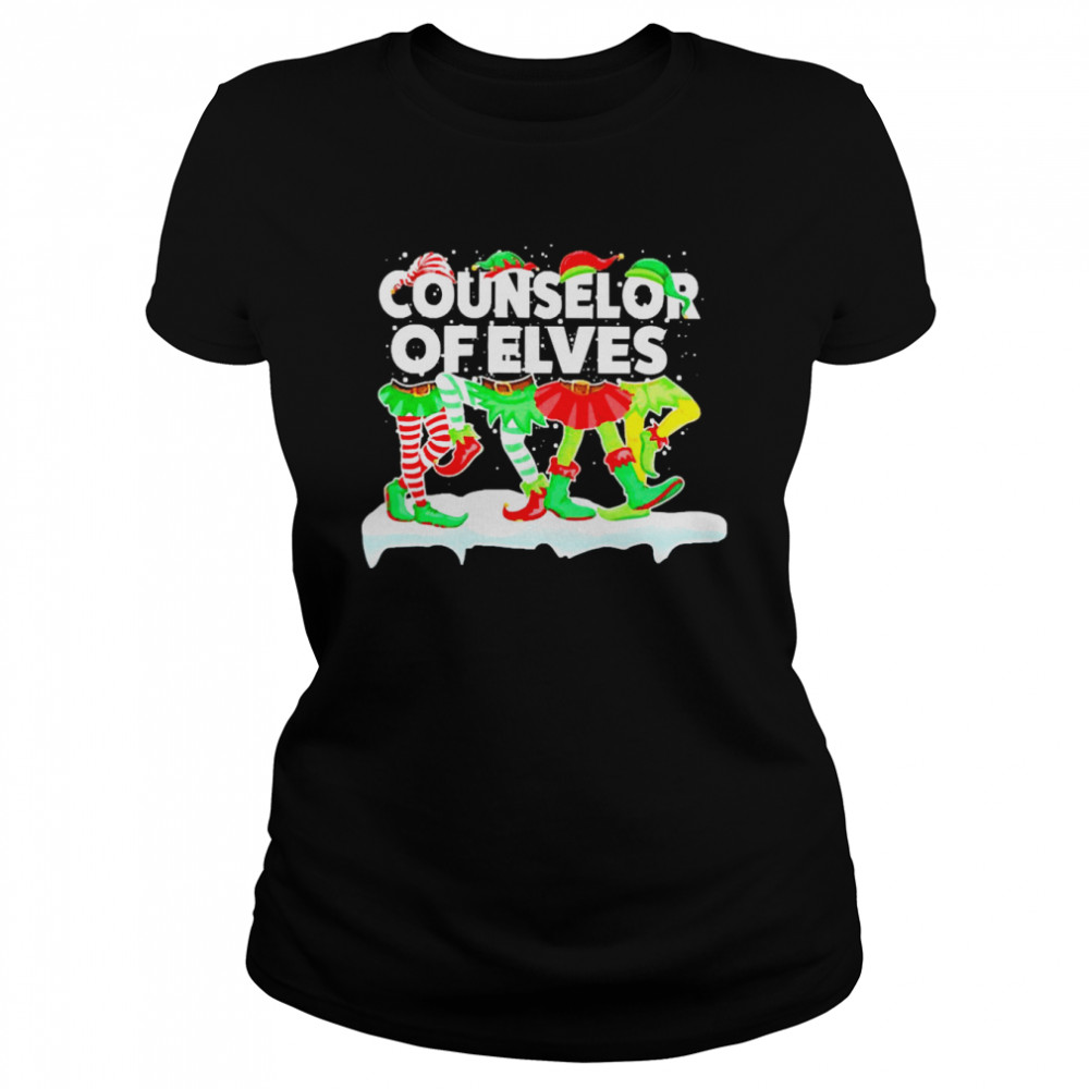Grinch ELF Squad Counselor Of Elves Christmas Sweater  Classic Women's T-shirt