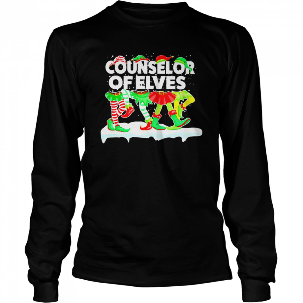 Grinch ELF Squad Counselor Of Elves Christmas Sweater  Long Sleeved T-shirt