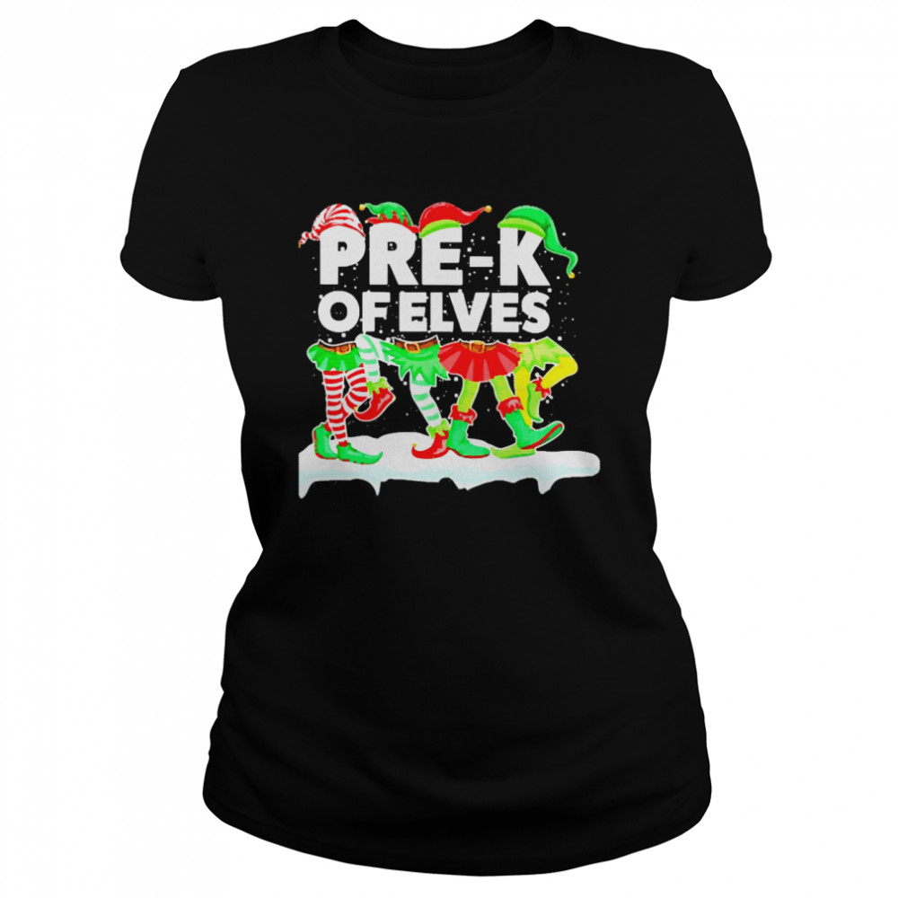Grinch ELF Squad Pre-K Of Elves Christmas Sweater  Classic Women's T-shirt