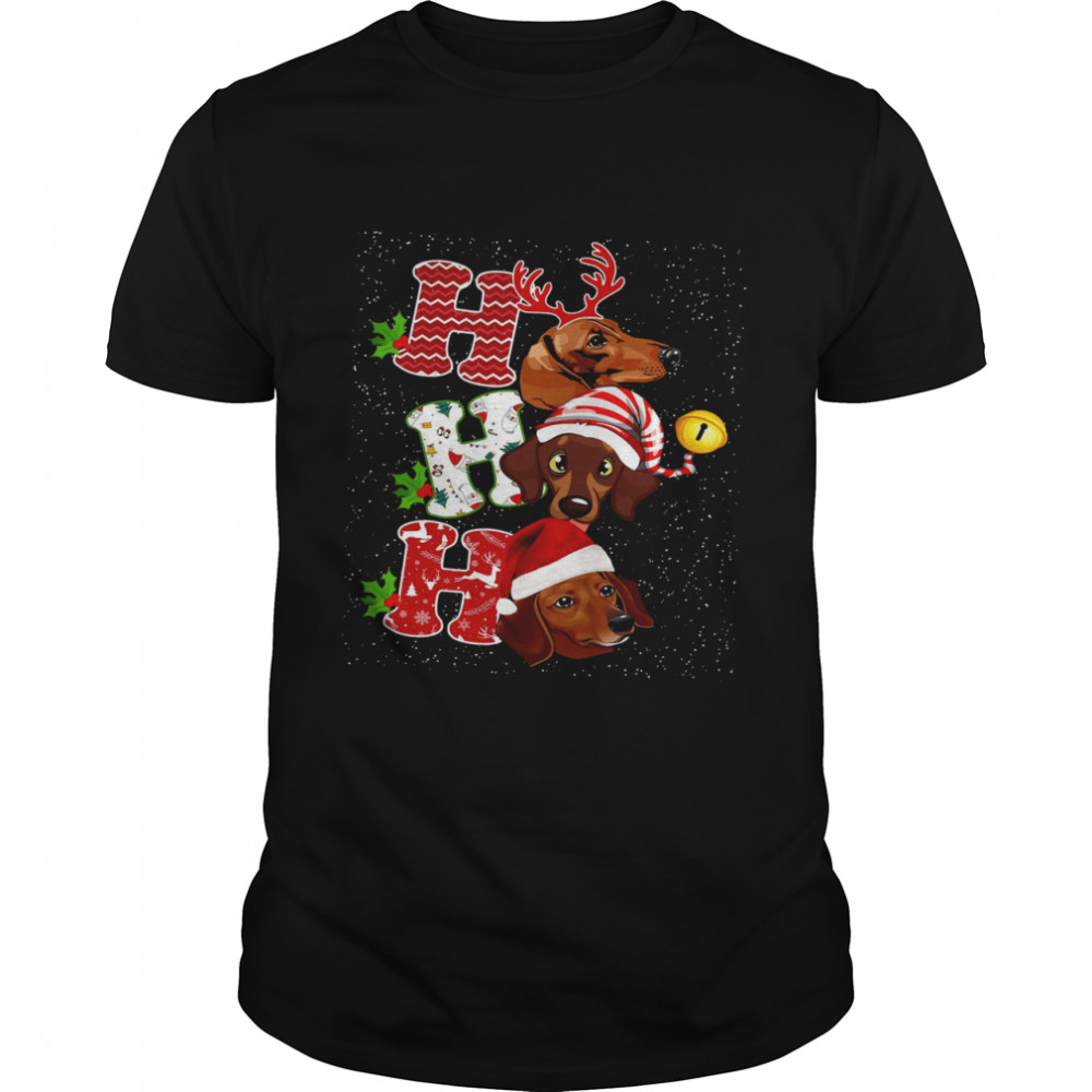 Ho Ho Ho Dachshund Merry Christmas Shirt