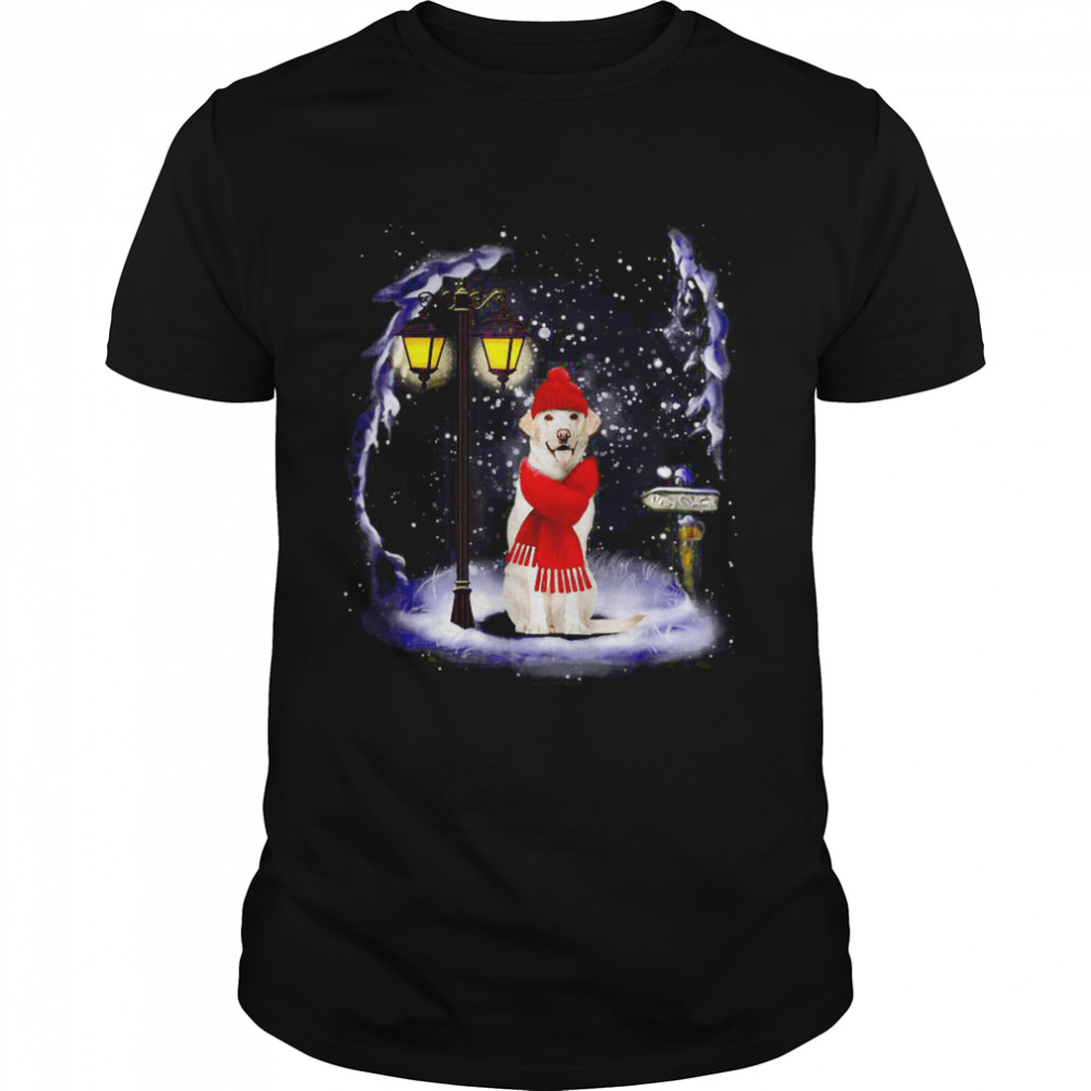 Labrador Retriever Santa Snow Christmas Light Winter Shirt