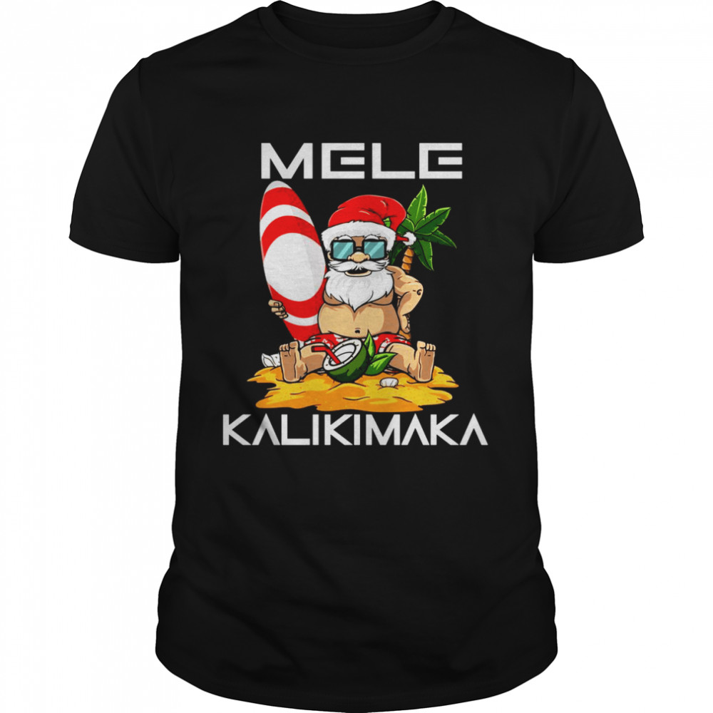 Mele Kalikimaka Christmas in July Santa Hawaiian Surfing Shirt