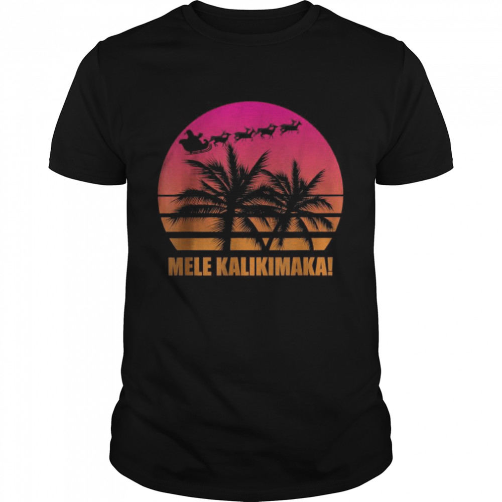 Mele Kalikimaka Retro Hawaiian Christmas Family Vacation T-Shirt