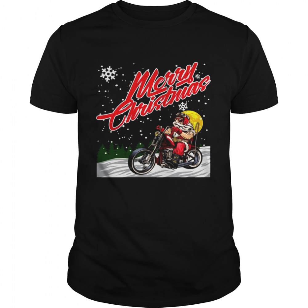 Merry Christmas & A Happy New Year Santa Motorcycle Chopper Shirt