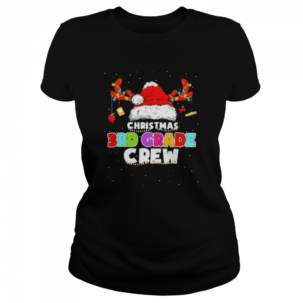 Santa Hat Christmas 3rd Grade Crew Sweater  Classic Women's T-shirt