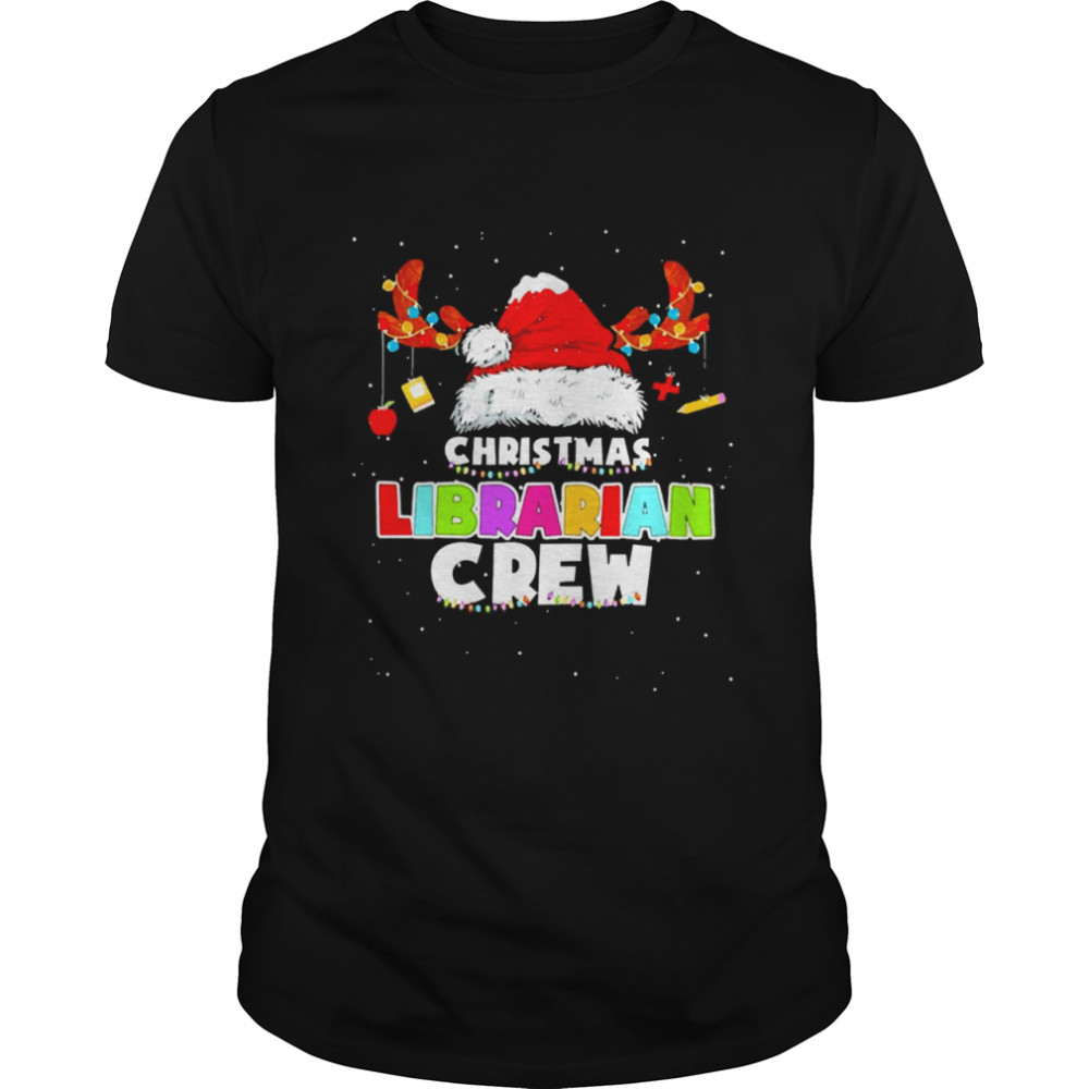 Santa Hat Christmas Librarian Crew Sweater Shirt