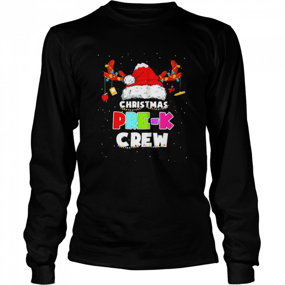 Santa Hat Christmas Pre-K Crew Sweater  Long Sleeved T-shirt