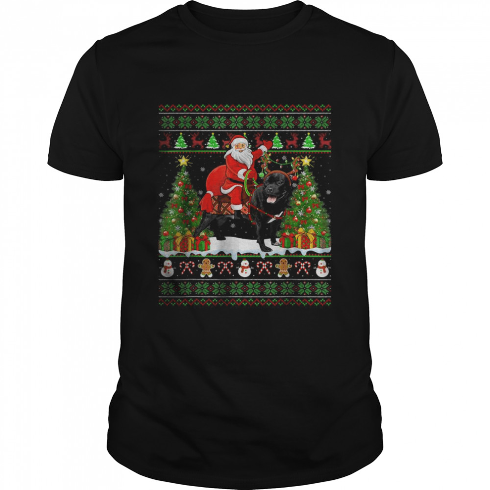 Santa Riding Staffordshire Bull Terrier Ugly Christmas Shirt