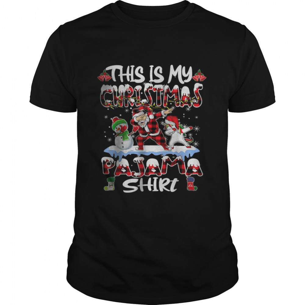 This Is My Christmas Pajama Shirt Dabbing Santa Friends Fun T-Shirt