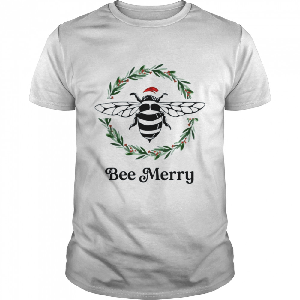 Bee Merry Christmas Wreath Bee shirt