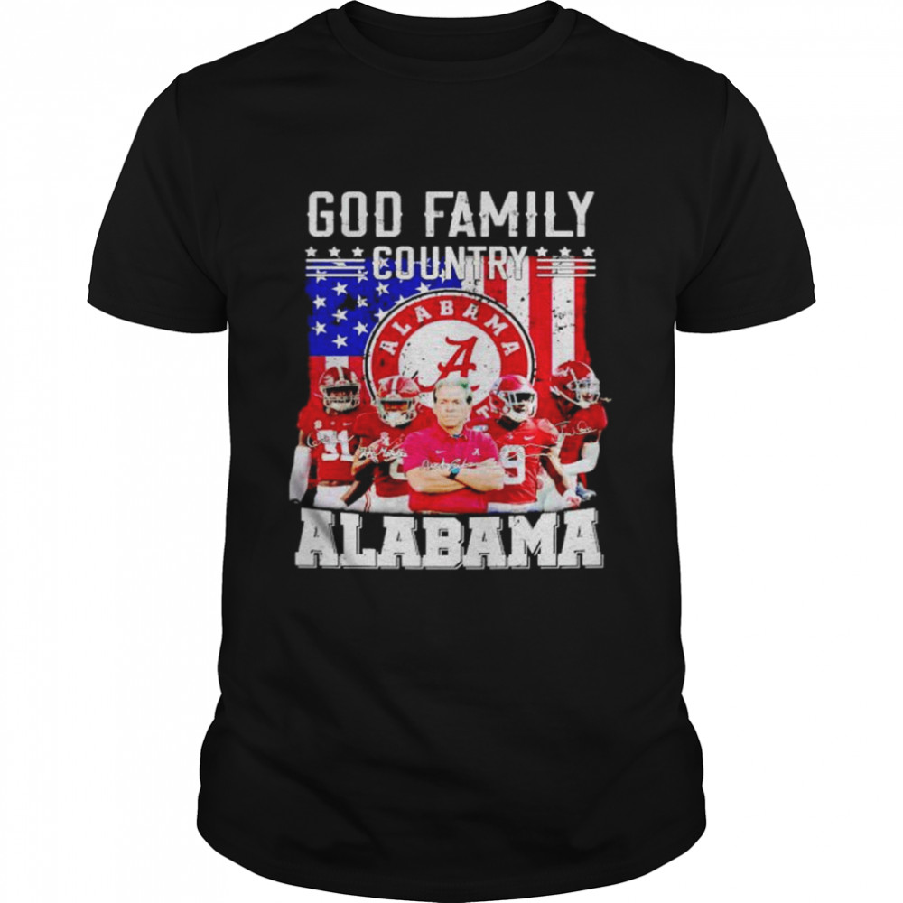 Best god family country Alabama signatures shirt