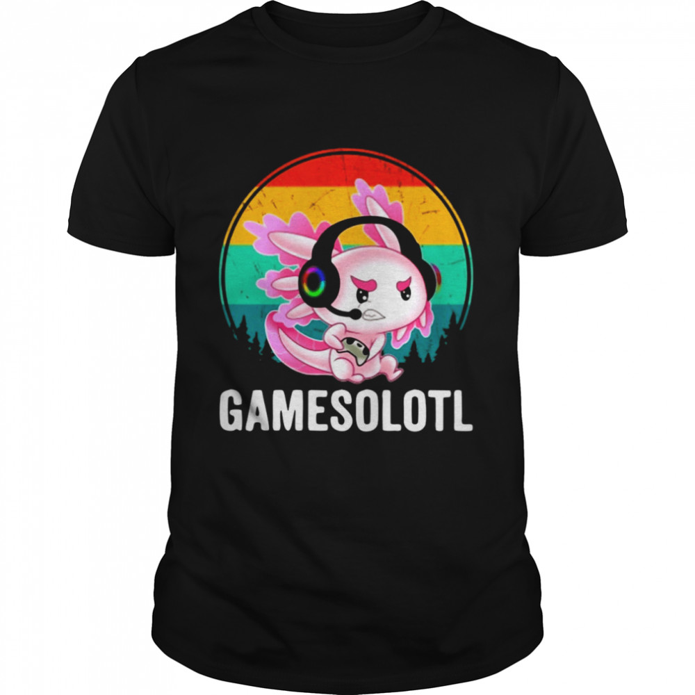 Gamesolotl Gamer Axolotl Playing Video Games Shirt