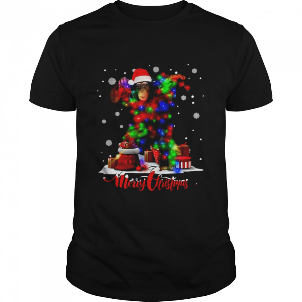 Monkey Animal Merry Christmas Animal Lover Sweater Shirt