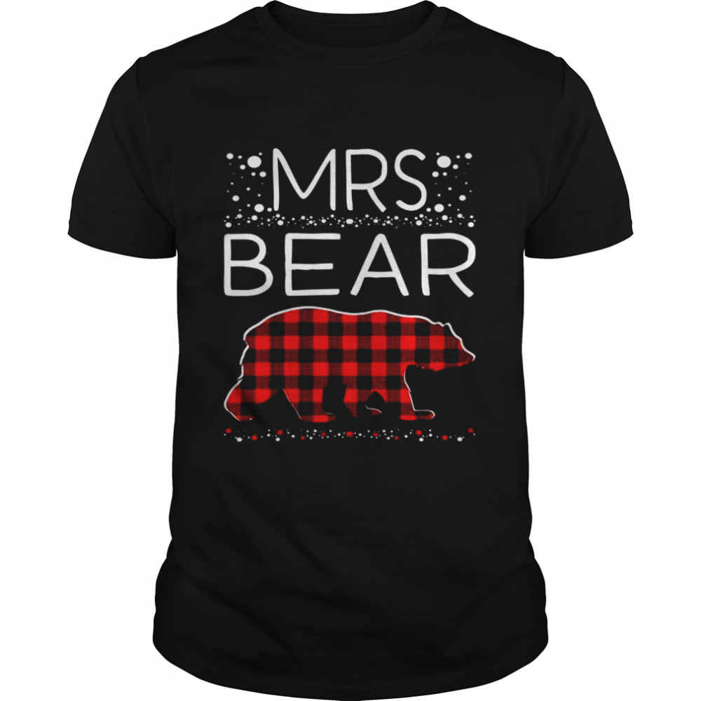 Mrs Bear Christmas Pajamas Matching Family Plaid Shirt