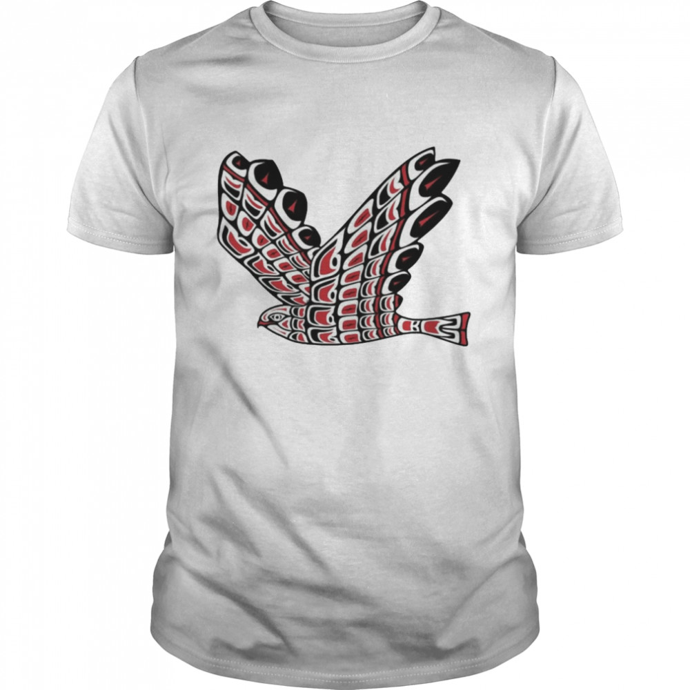 Pacific Northwest Red Tail Hawk Native American Style Art Pullover Shirt