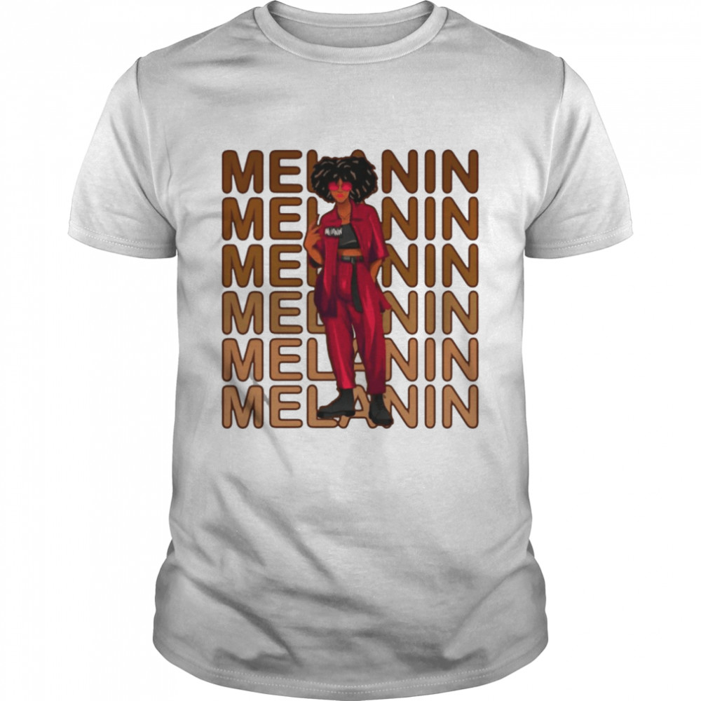 Strong Melanin Goddess African American Afro Natural Hair Shirt