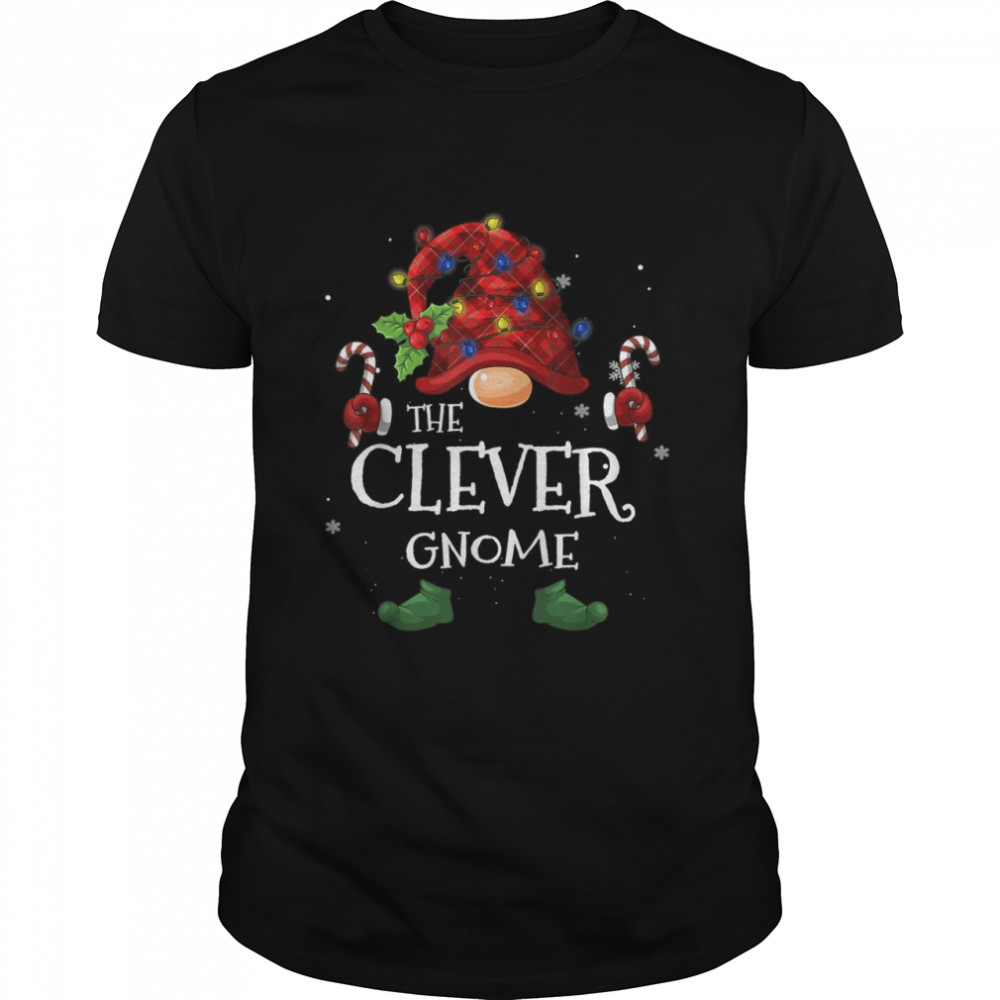 The Clever Gnome Buffalo Plaid Christmas Tree Light  Classic Men's T-shirt