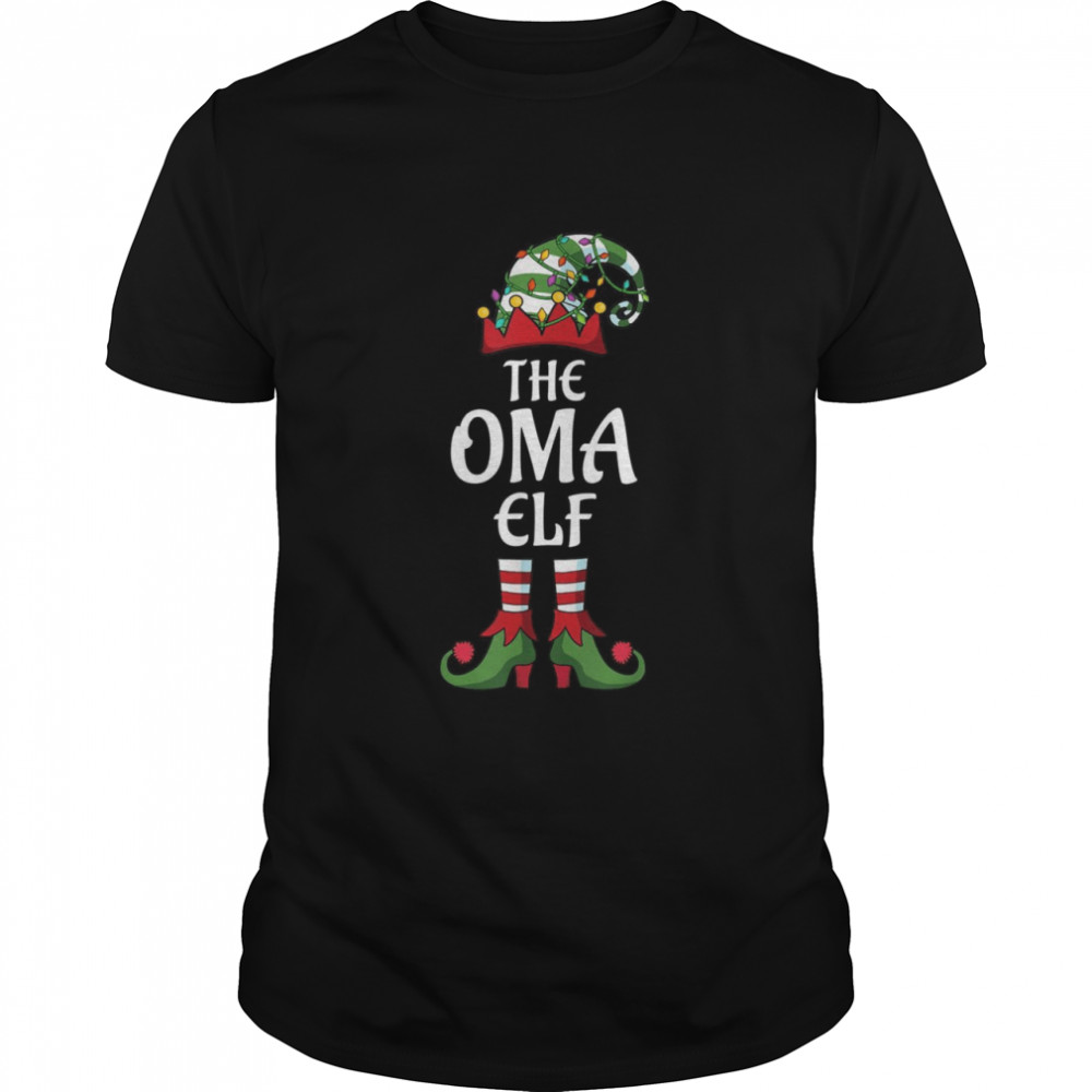 The Oma Elf Matching Group Family Christmas Light Shirt